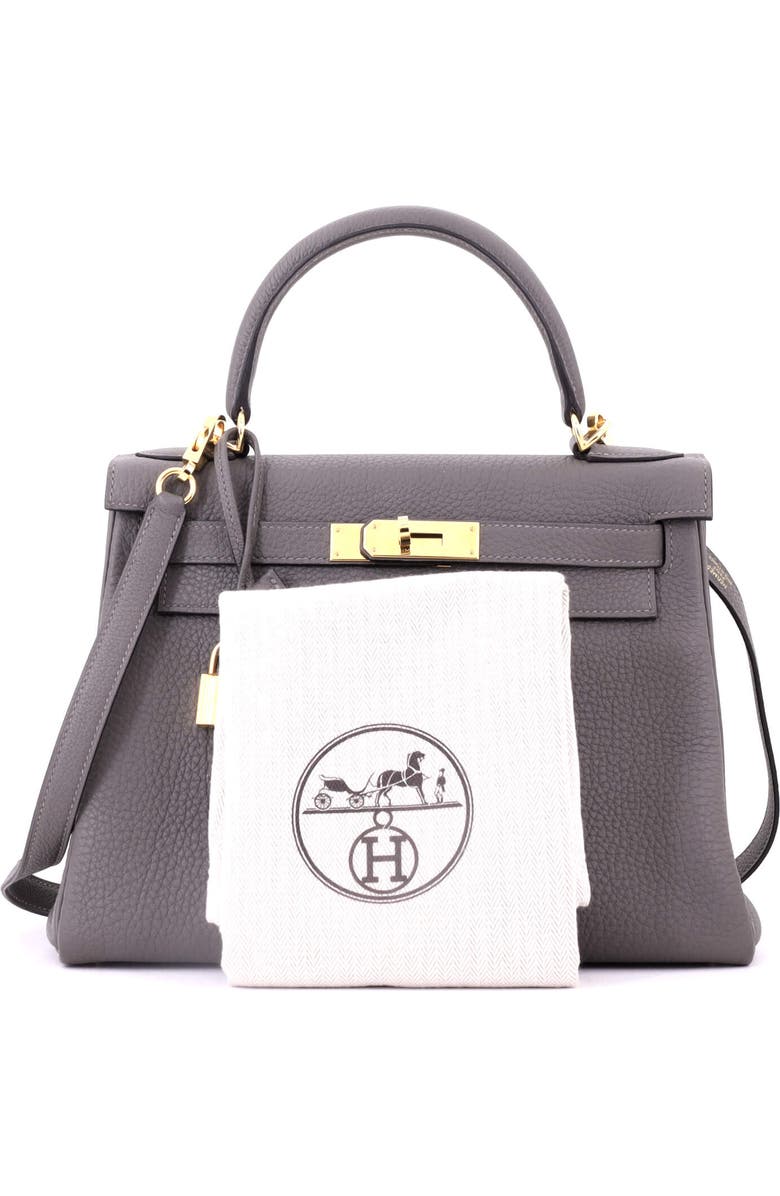Pre-Owned Hermes Kelly Handbag Grey Togo with Gold Hardware 28, Alternate, color, Gris Meyer