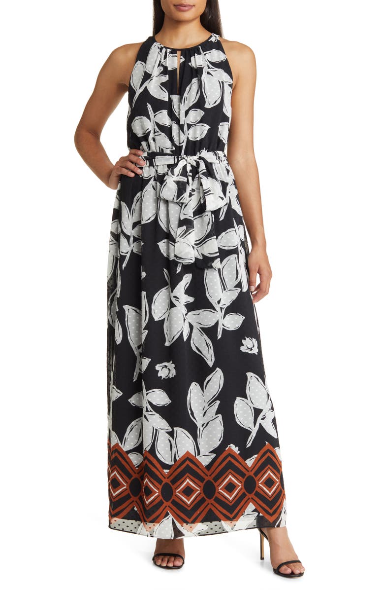 Anne Klein Floral Print Sleeveless Dress, Main, color, 