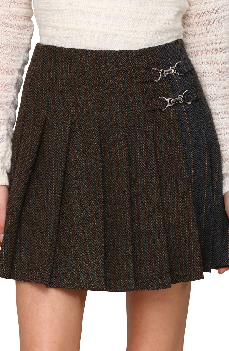 Avec Les Filles Pleated Miniskirt, Alternate, color,