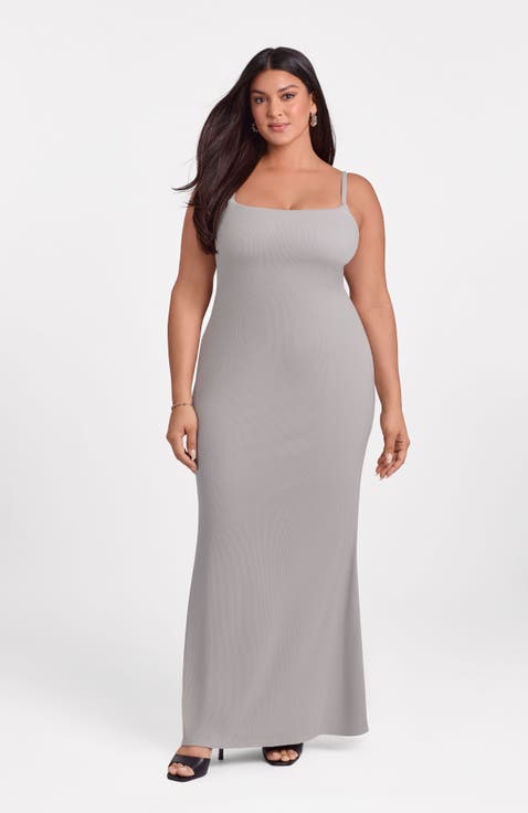 Sculpting Shapewear Rib Scoop Neck Cami Maxi Dress