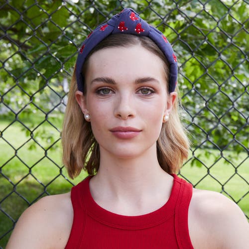 Lele Sadoughi Mlb Boston Red Sox Embroidered Headband In Blue