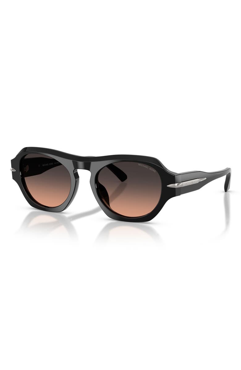 Michael Kors Toronto 52mm Gradient Geometric Sunglasses, Alternate, color, Black / Brown Gradient