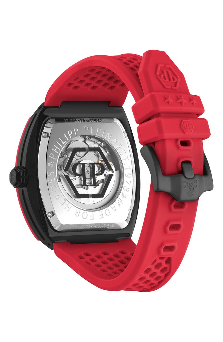 PHILIPP PLEIN The $keleton Automatic Silicone Strap Watch, 44mm, Alternate, color,
