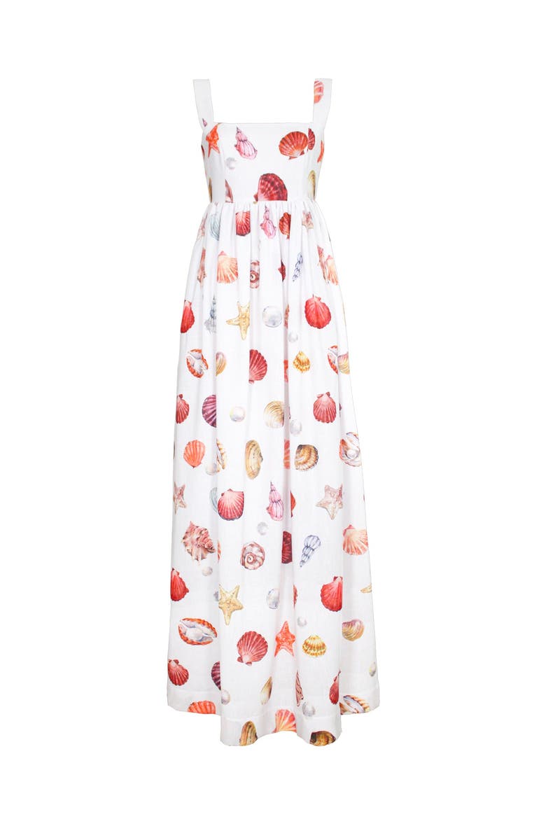 Palmar Maxi Dress, Main, color, CONCHITAS IN WHITE PRINT