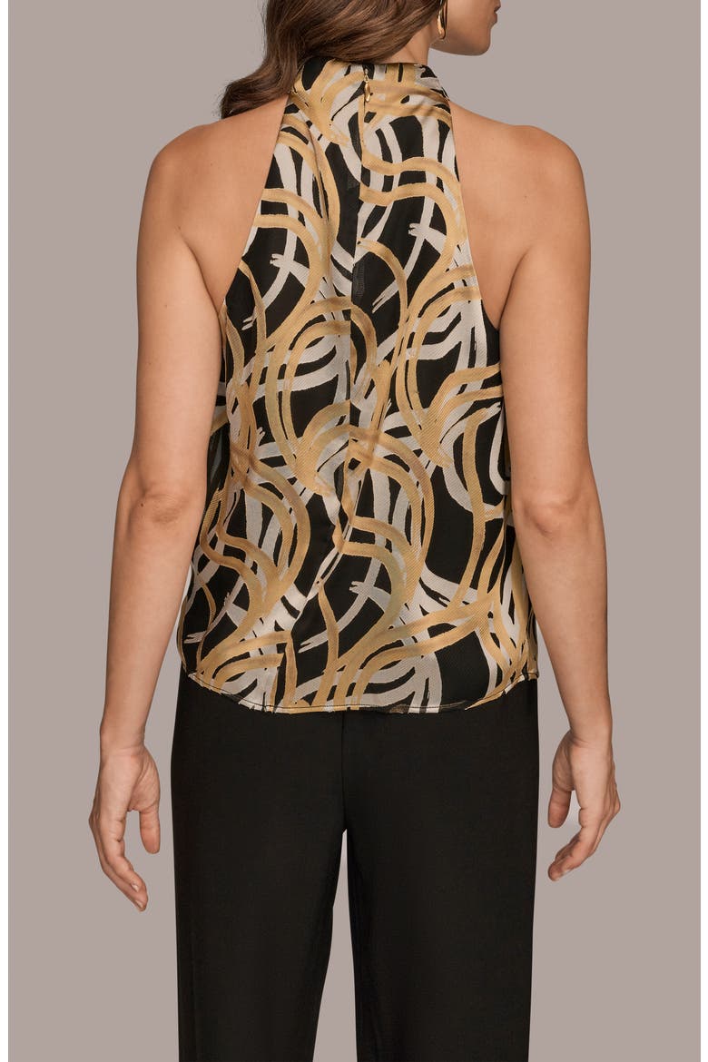 Cowl Neck Sleeveless Shirt, Alternate, color, BLACK/ FAWN