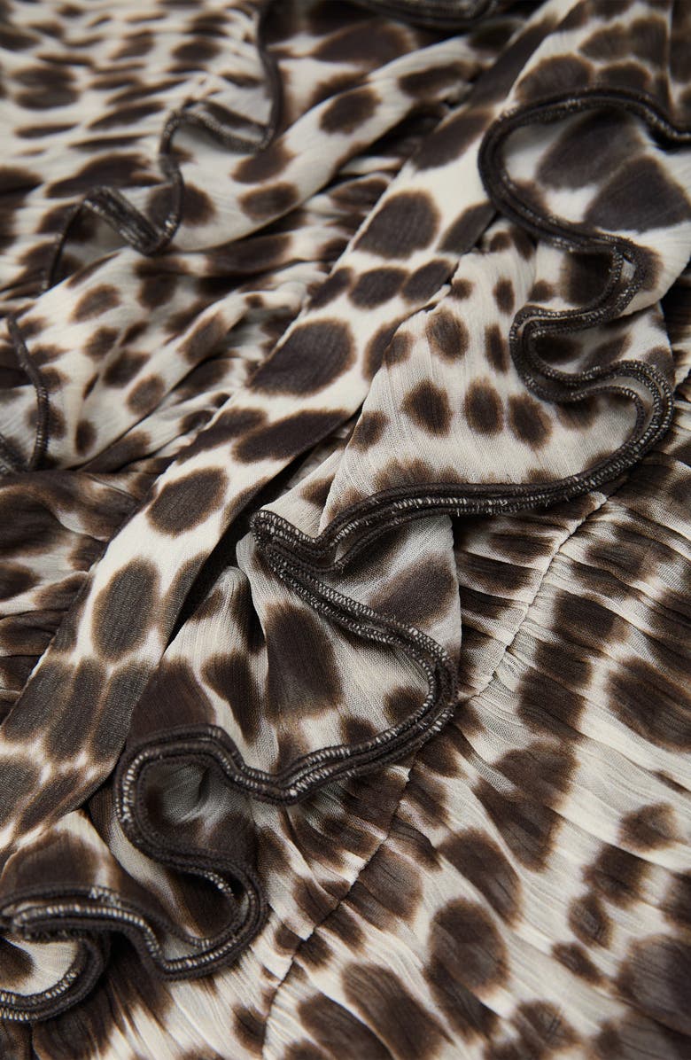 Reiss Laverna Ruched Animal Pattern Top, Alternate, color, Animal Print