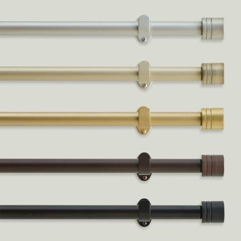 Verona Single Curtain Rod With Cylinder End Cap Finial