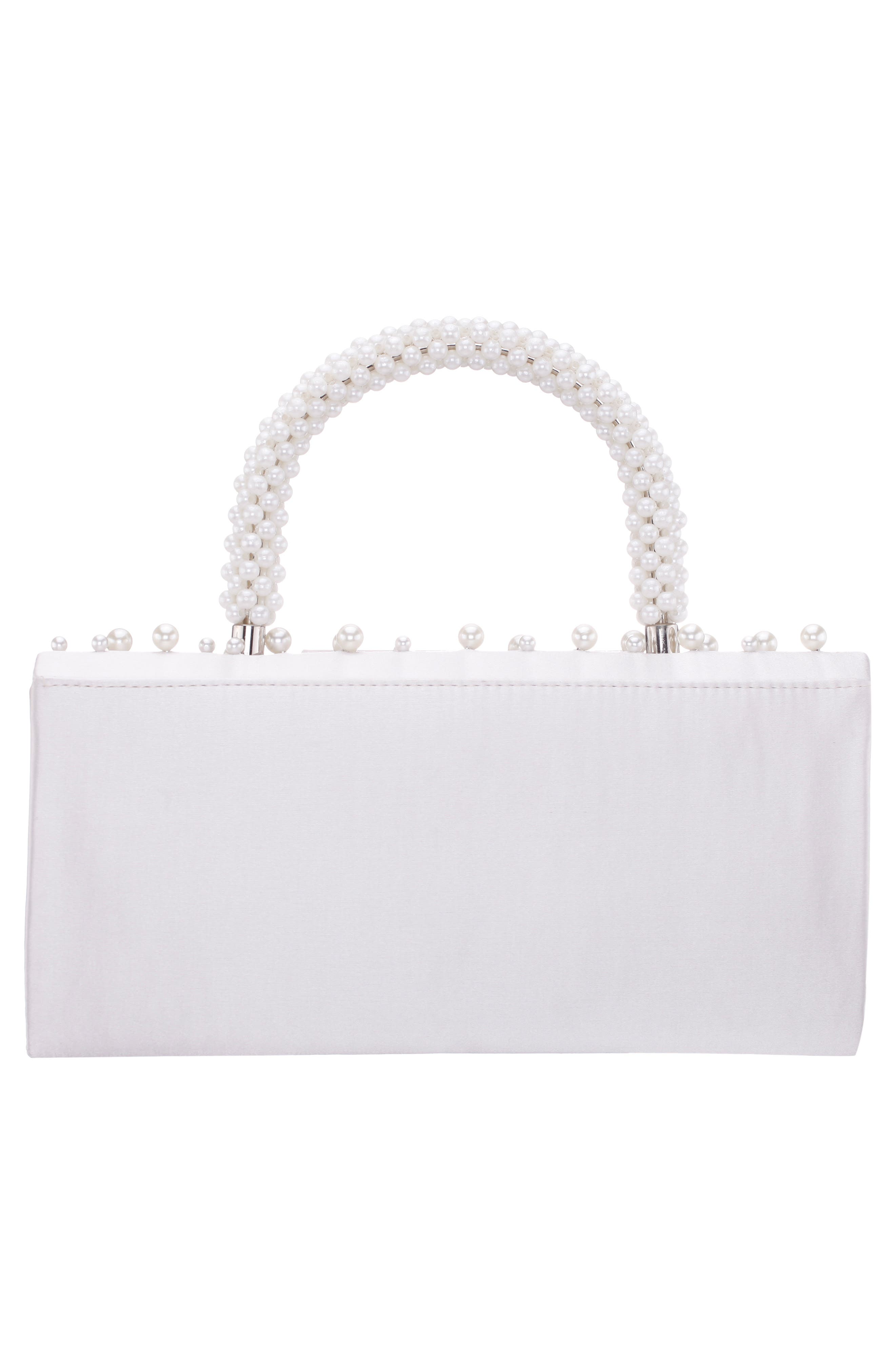Gaia Faux Pearl Top Handle Bag, Alternate, color, IVORY