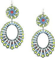 OLIVIA WELLES Crystal Oval Drop Earrings