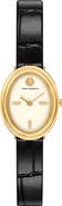 Tory Burch The Oval Leather Strap Watch, 22mm x 28mm