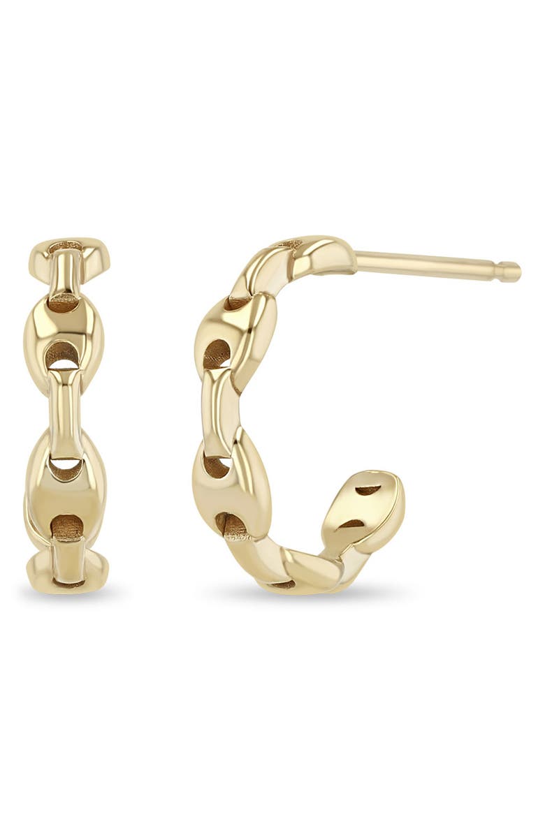 Zoë Chicco Mariner Hoop Earrings, Main, color, 14K Yellow Gold