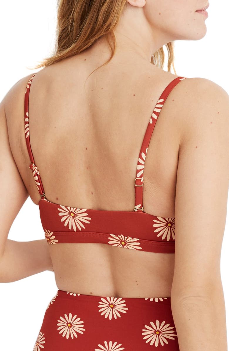 Madewell Second Wave Rainbow Stripe Sport Bikini Top, Alternate, color,