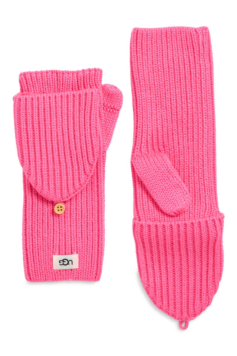 Cozy Knit Flip Top Mittens, Main, color, FRENCH PINK
