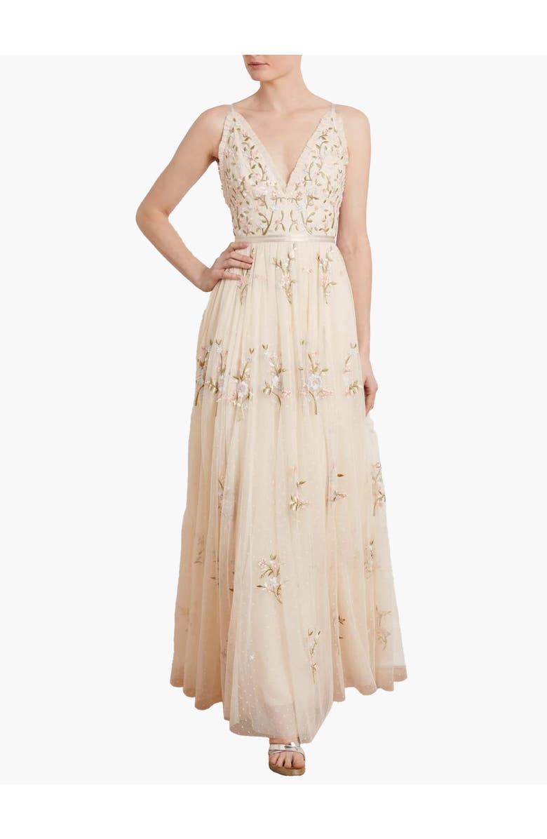 Needle & Thread Petunia Gown, Main, color, Champagne