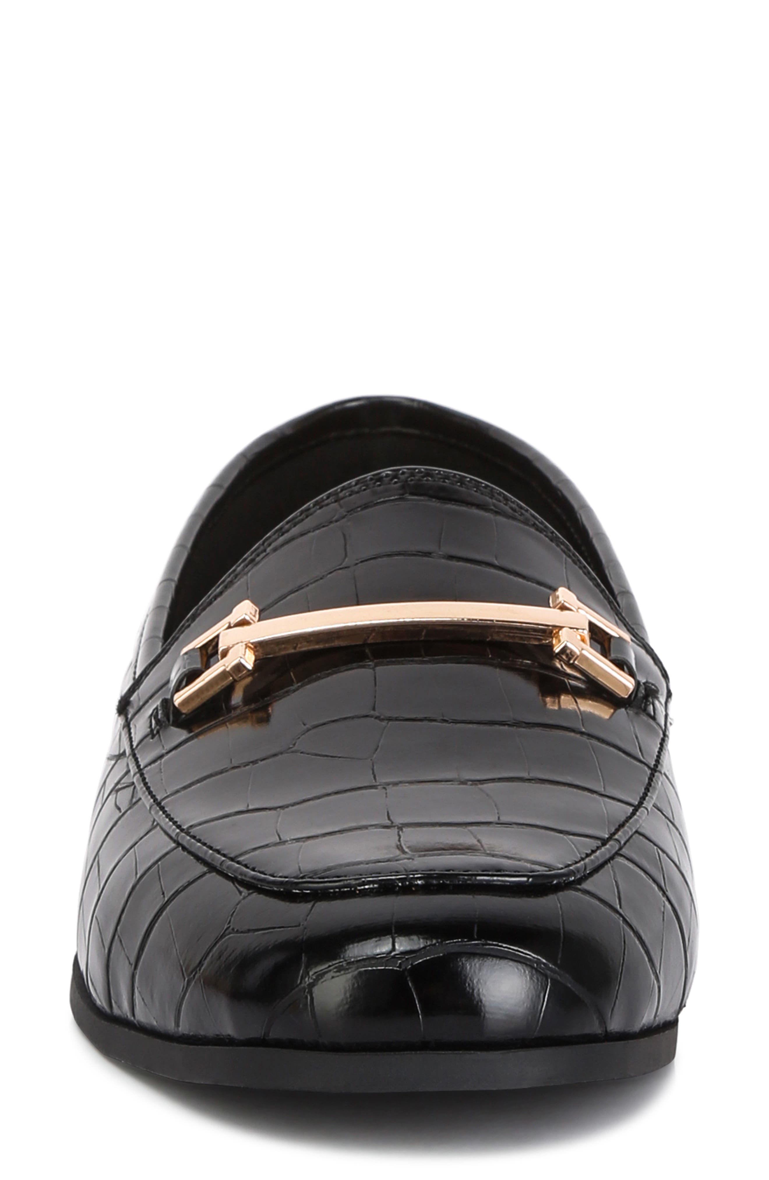 LONDON RAG Deverell Croc Embossed Loafer, Alternate, color, Black