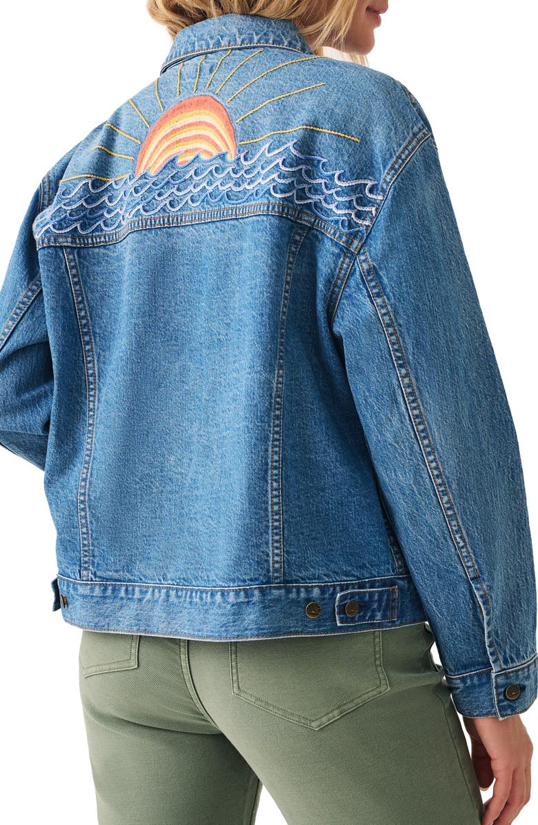 Faherty Sunset Denim Trucker Jacket, Alternate, color, 
