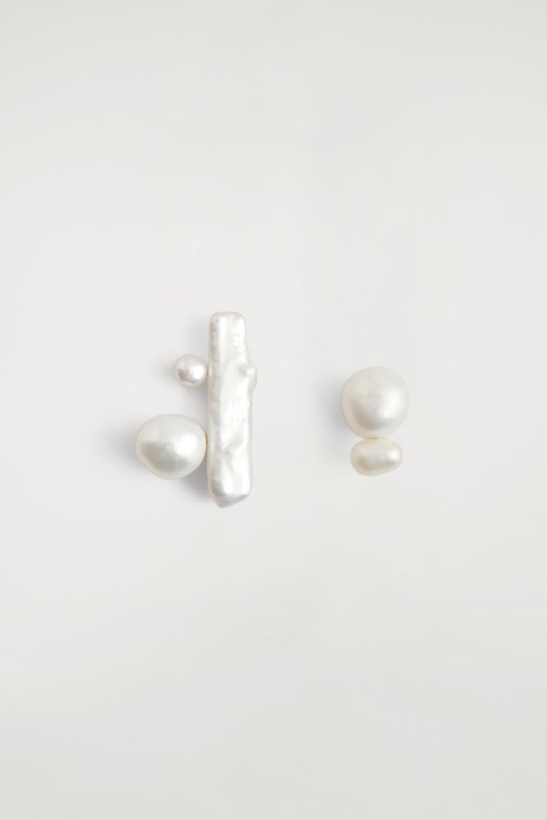 Sculptural Freshwater Pearl Earrings, Main, color, PEARL