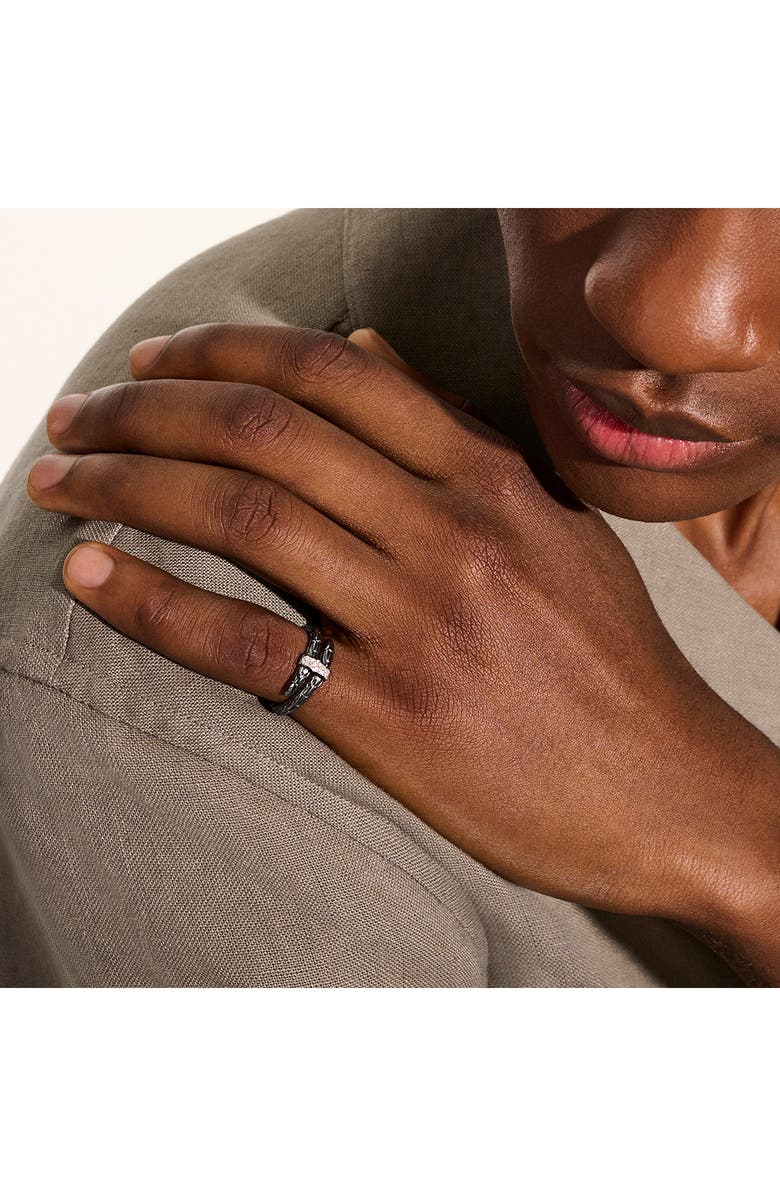 JH Essential Pavé Crossover Ring, Sterling Silver, Gemstones