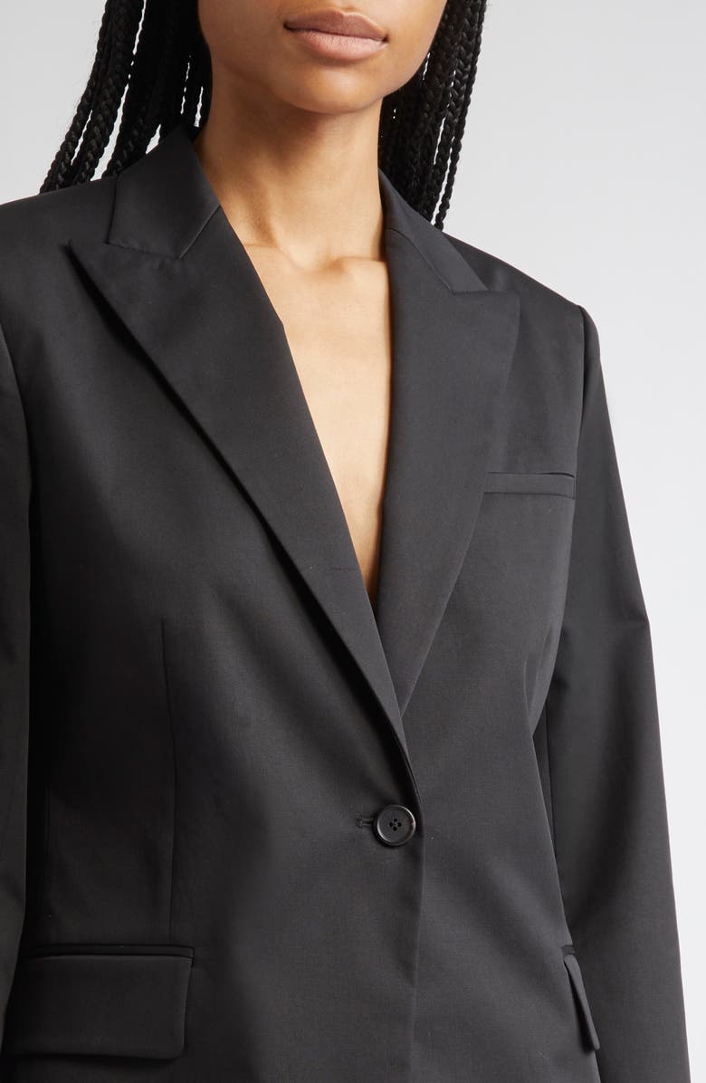 PARTOW Bow Cotton Stretch Twill Blazer, Alternate, color, Black