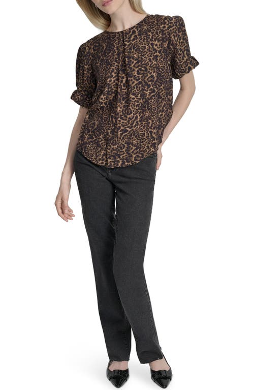 Dkny Abstract Zebra Print Voile Top In Multi