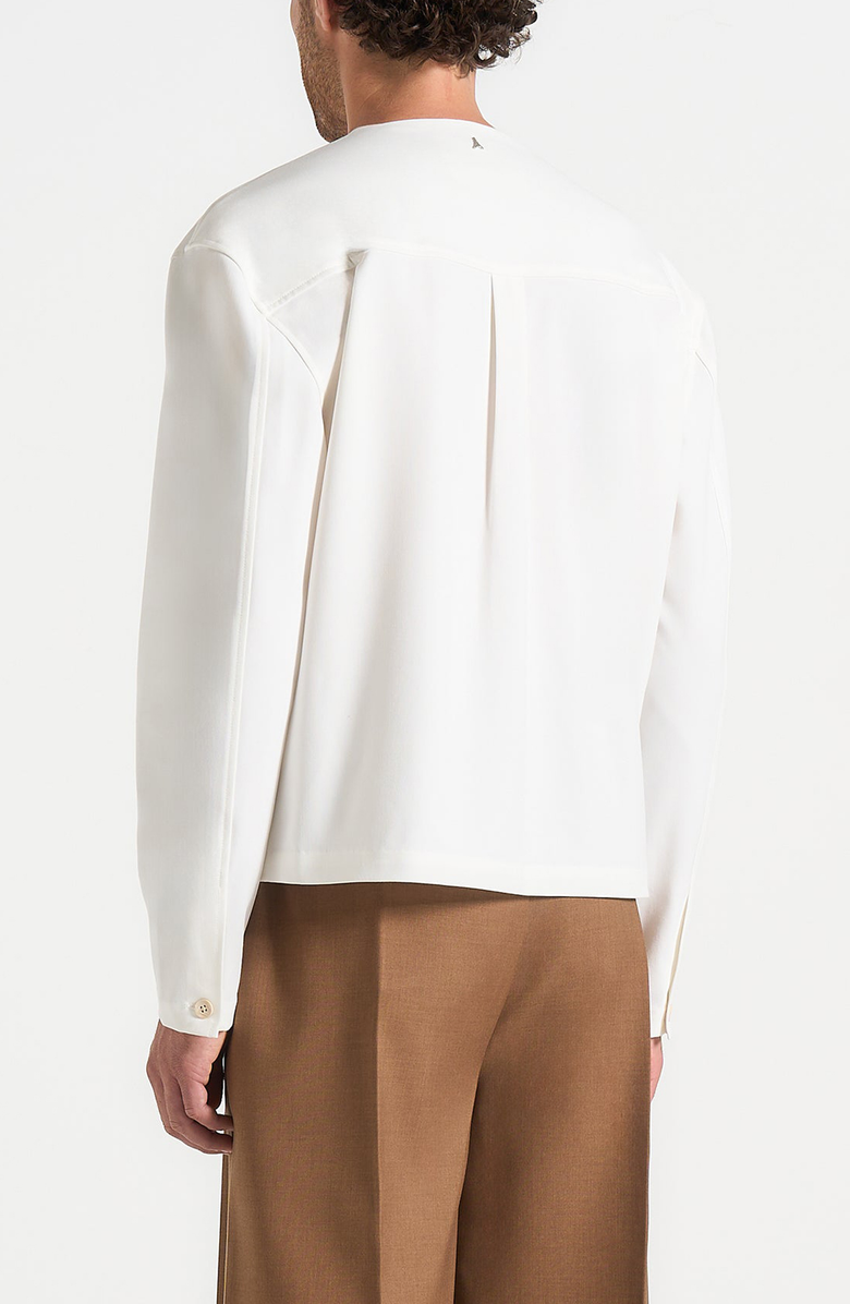 Manière De Voir Zac Boxy V-Neck Long Sleeve Shirt, Alternate, color, Off White