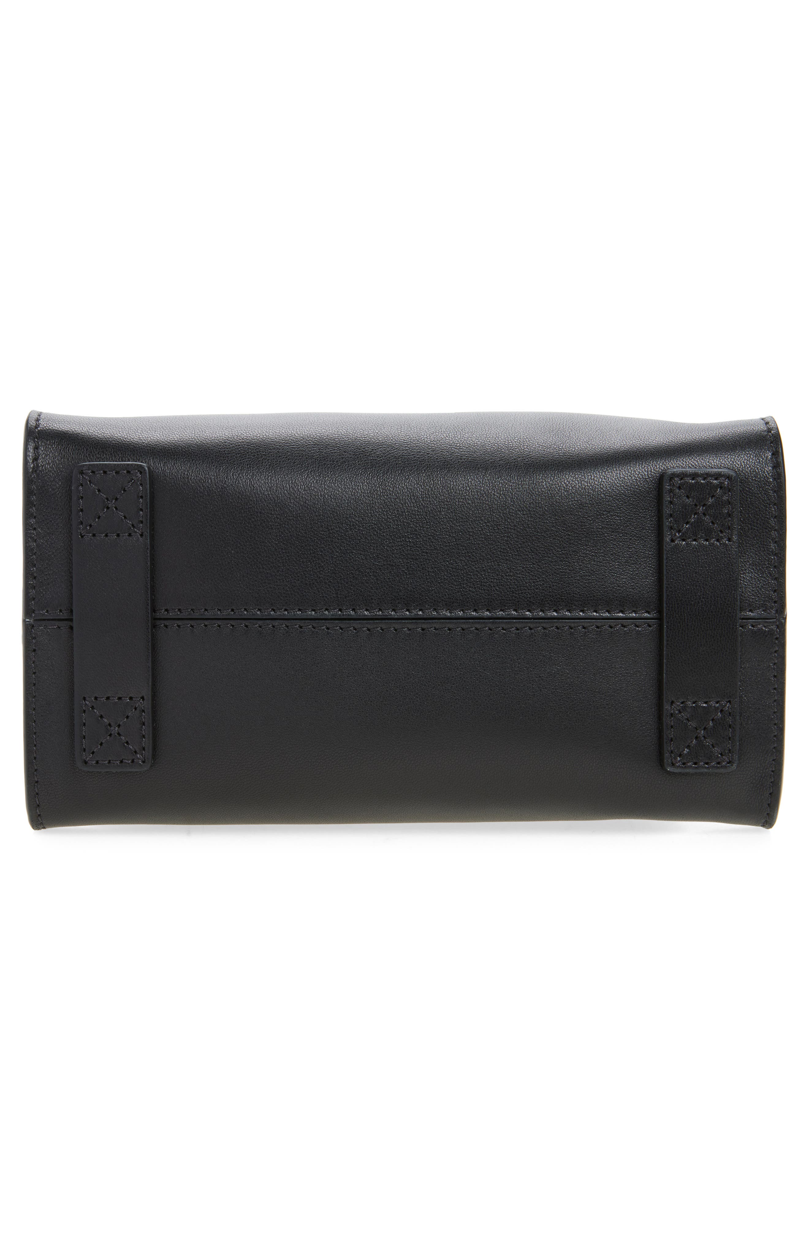 Moschino Small Tie Me Leather Top Handle Bag, Alternate, color, Black