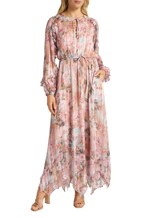 Vivienne Floral Print Ruffle Maxi Dress