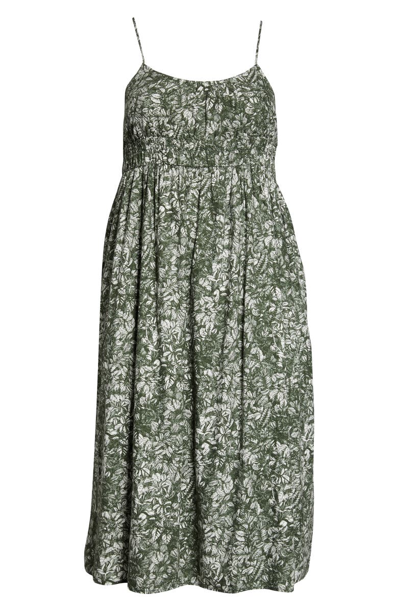 Treasure & Bond Floral Linen Blend Midi Dress, Alternate, color,