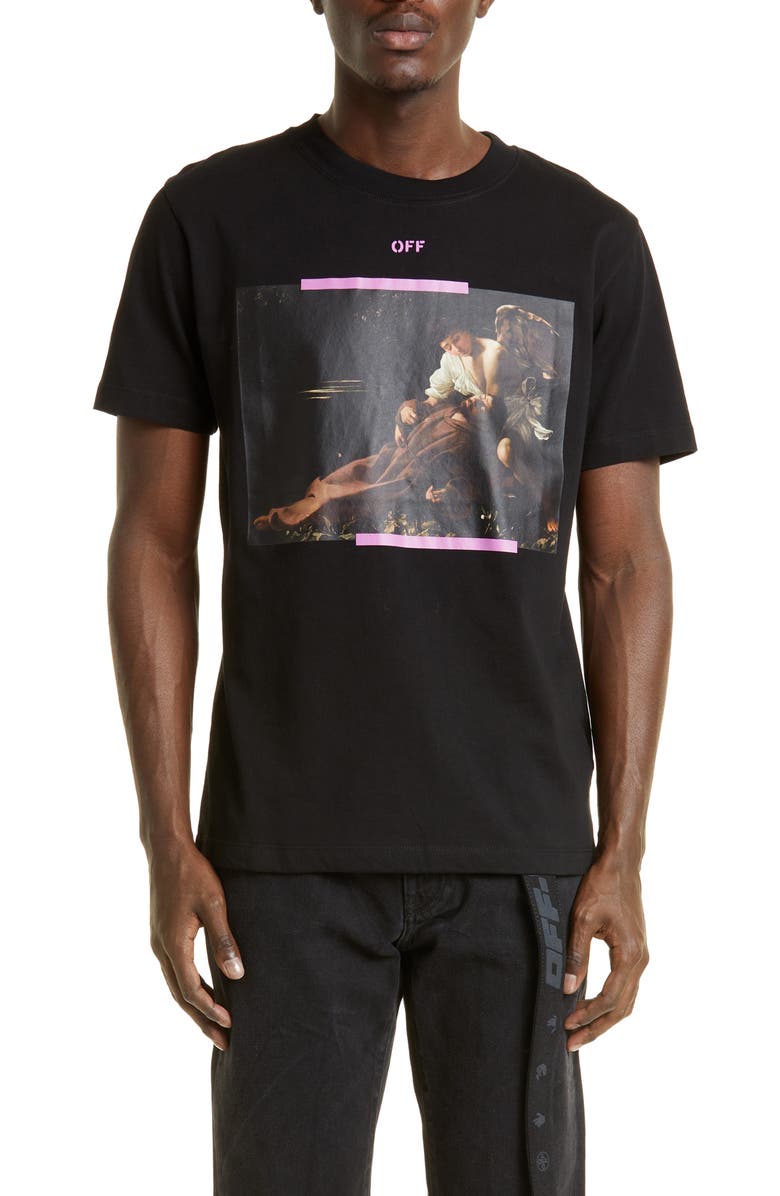 Off-White Slim Fit The Ecstasy of Saint Francis Painting Graphic Tee, Main, color, 