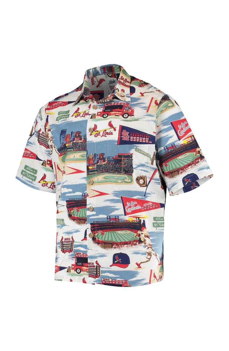 Reyn Spooner Men's Reyn Spooner White St. Louis Cardinals Scenic Button-Up Shirt, Alternate, color, White