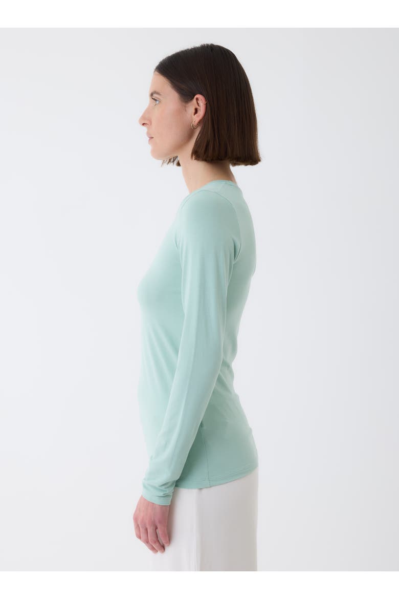 Soft Touch Long Sleeve Crewneck T-Shirt, Alternate, color, AQUA