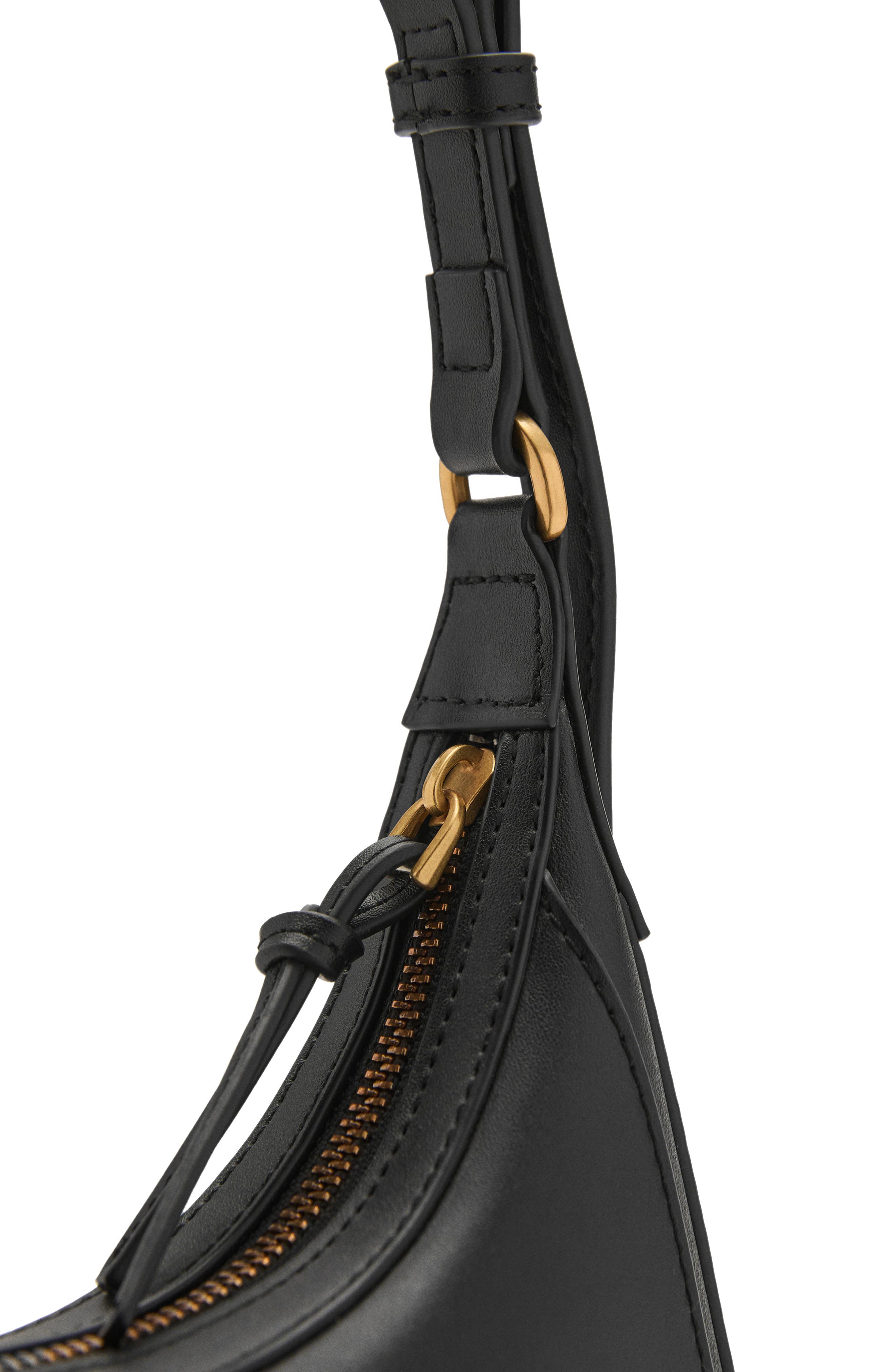 MANGO Oval Faux Leather Shoulder Bag, Alternate, color, 