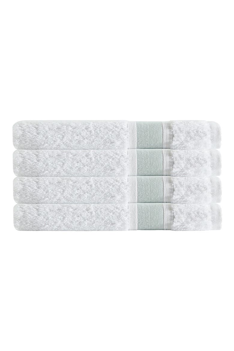 Unique Turkish Cotton Hand Towel 4-Piece Set, Main, color, GREEN