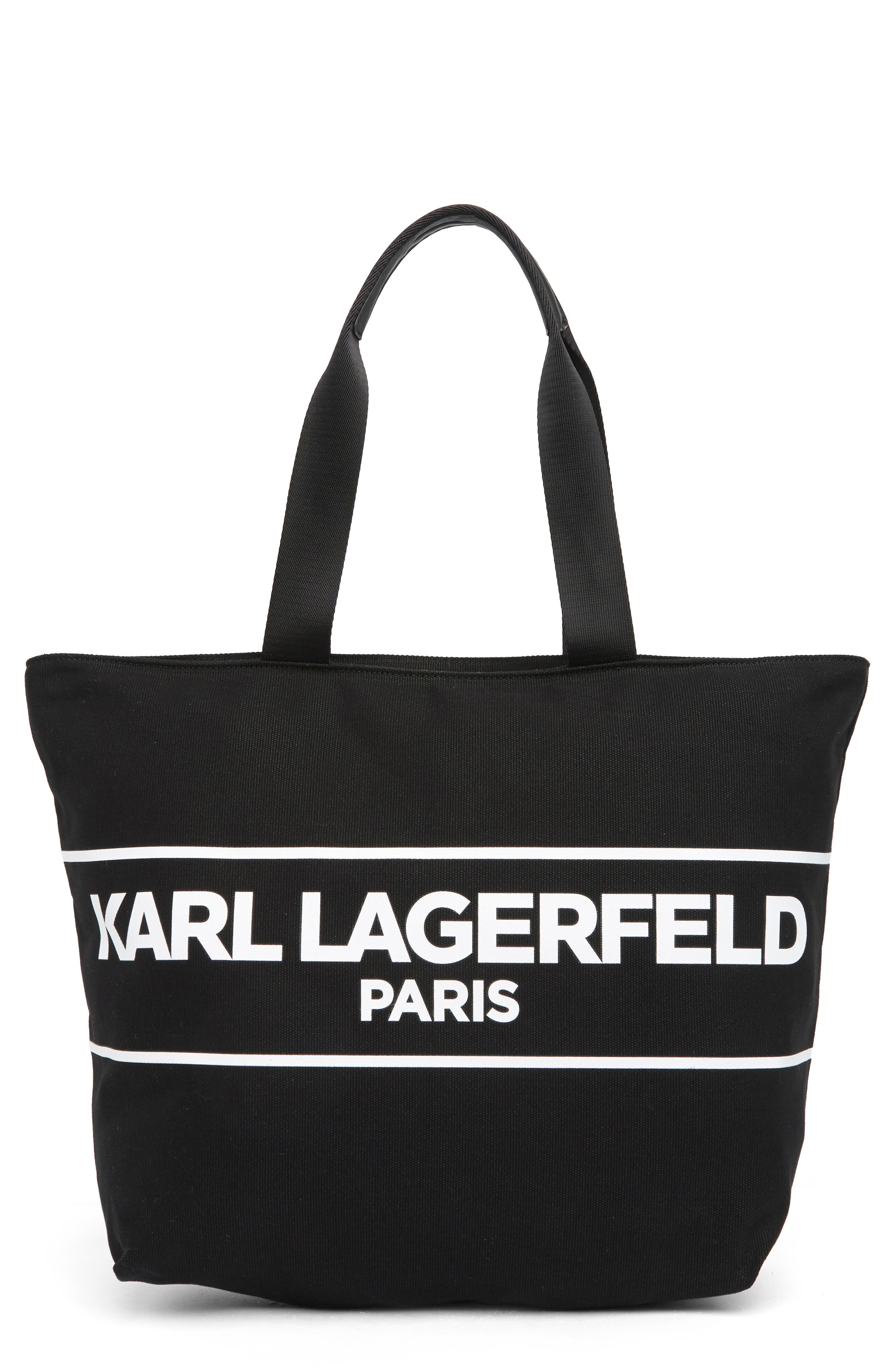 KARL LAGERFELD PARIS Kristen Logo Tote, Main, color, 
