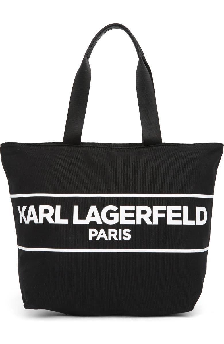 KARL LAGERFELD PARIS Kristen Logo Tote, Main, color,
