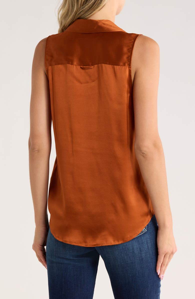 L'AGENCE Emmy Sleeveless Silk Blouse, Alternate, color, Rich Ginger