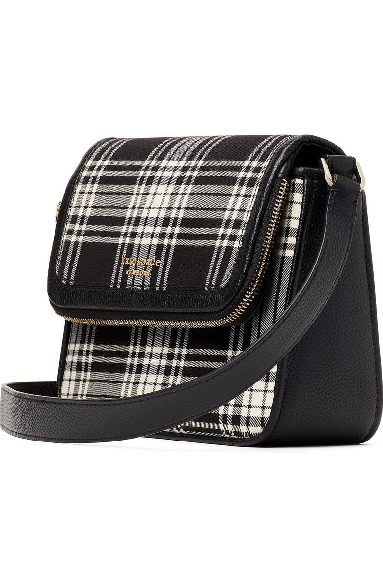 Kate Spade New York run around library plaid flap crossbody bag, Alternate, color,
