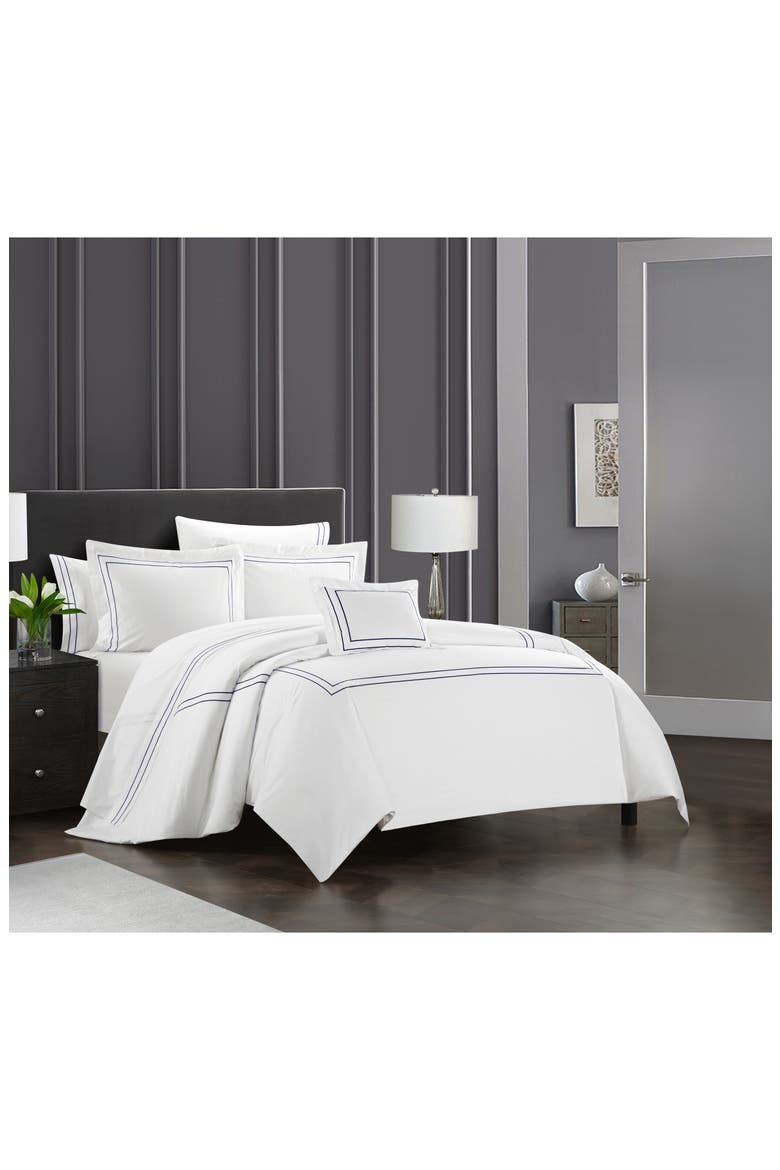 Santorini Hotel Inspired Design 8-Piece Comforter Set - King Size, Alternate, color, NAVY
