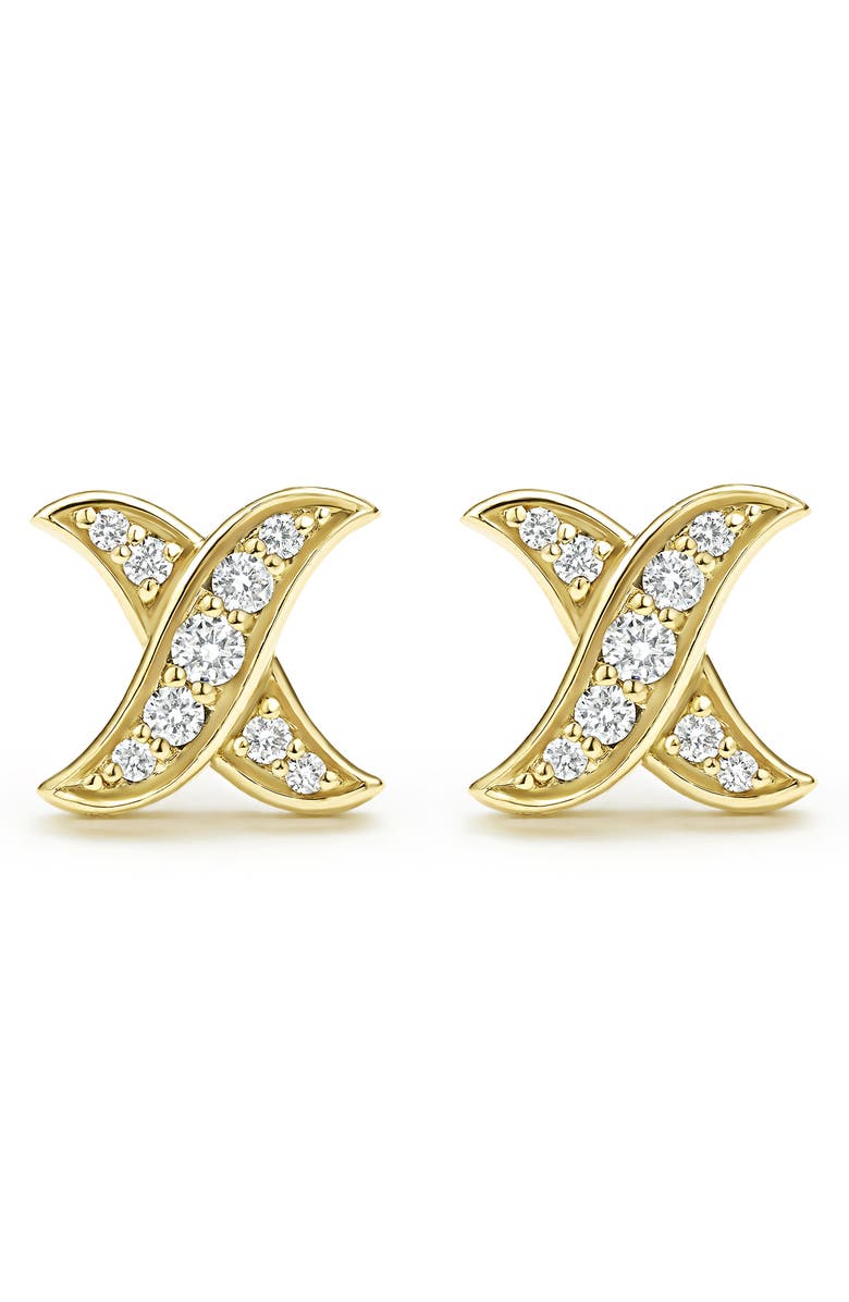 LAGOS Embrace Pavé Diamond Stud Earrings, Alternate, color, Gold