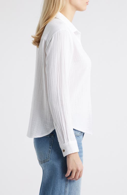 Beachlunchlounge Cameletta Cotton Gauze Button-up Shirt In White