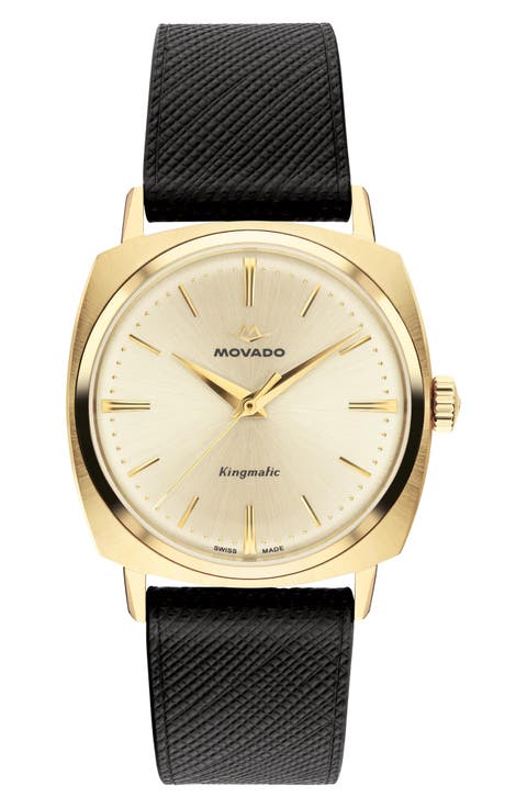 Kingmatic Automatic Leather Strap Watch, 35mm