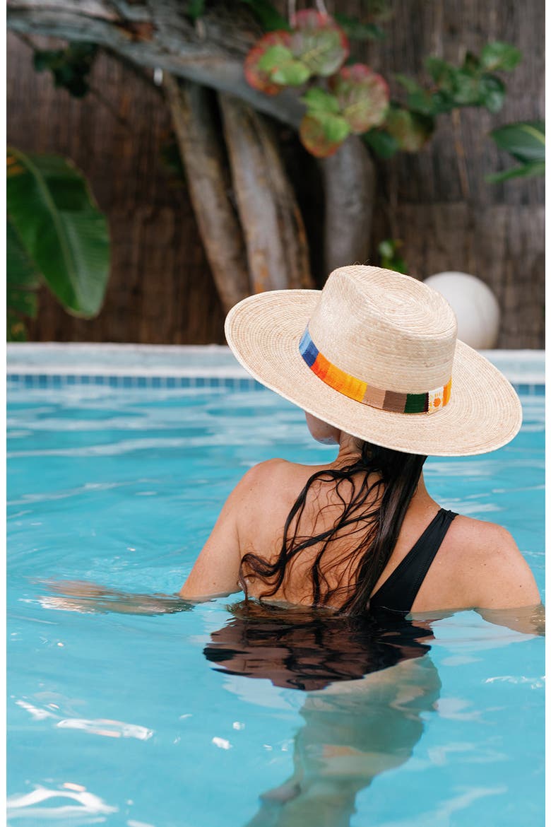 Rosita Palm Straw Hat, Alternate, color, BEIGE MULTI
