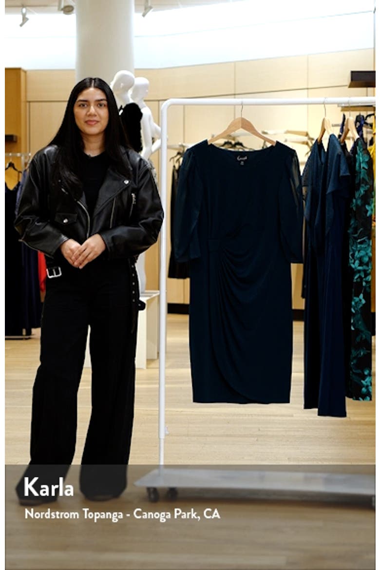 Chiffon Sleeve Faux Wrap Dress video