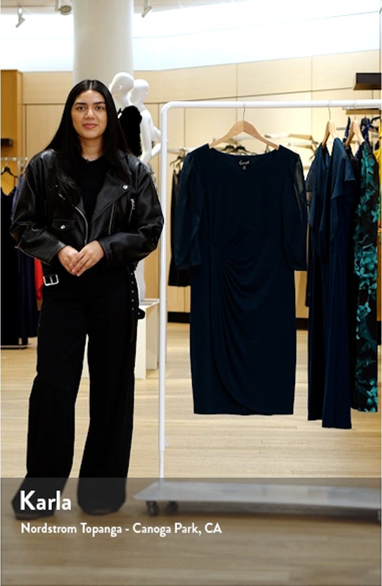 Chiffon Sleeve Faux Wrap Dress, sales video thumbnail