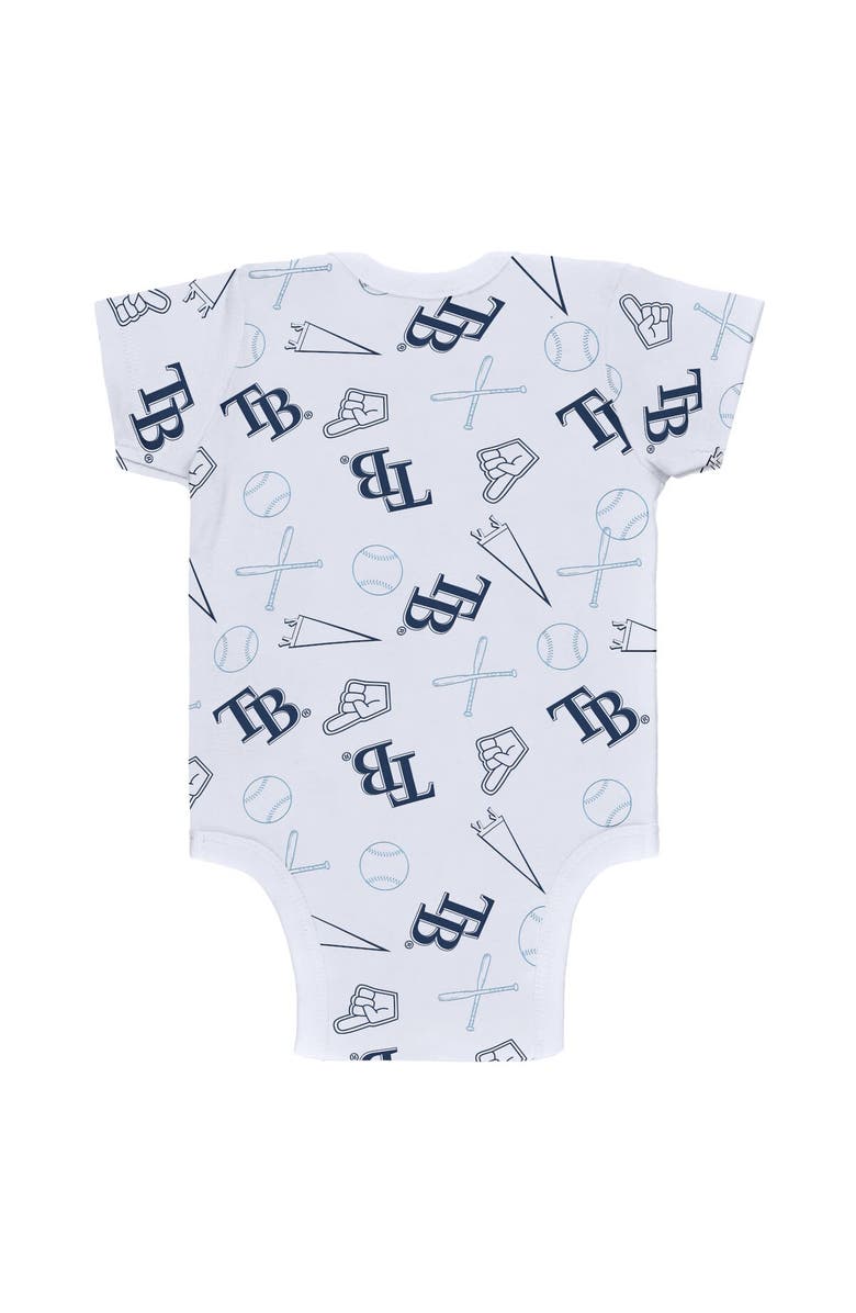 WEAR by Erin Andrews Newborn & Infant WEAR by Erin Andrews Gray/White/Navy Tampa Bay Rays Three-Piece Turn Me Around Bodysuits & Pants Set, Alternate, color,