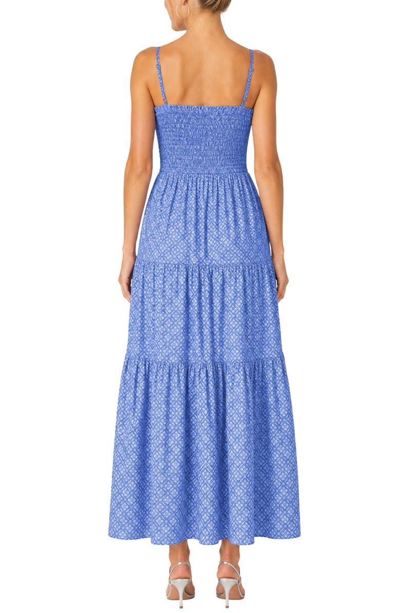 Change of Scenery Kristen Smocked Tiered Midi Dress, Alternate, color, Meridien Breeze