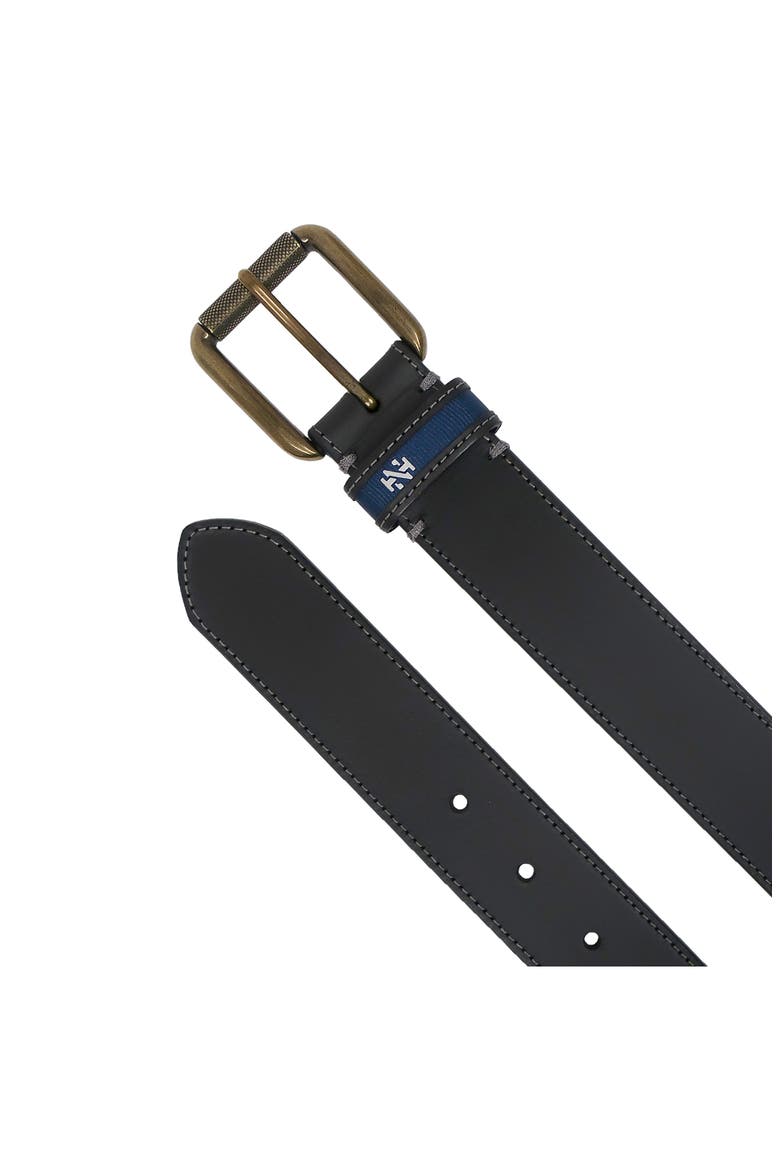 Edge Stitch Leather Belt, Alternate, color, BLACK