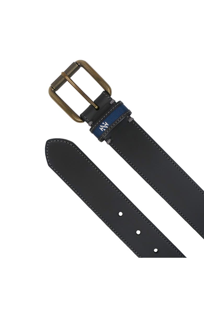 IZOD Edge Stitch Leather Belt, Alternate, color, Black