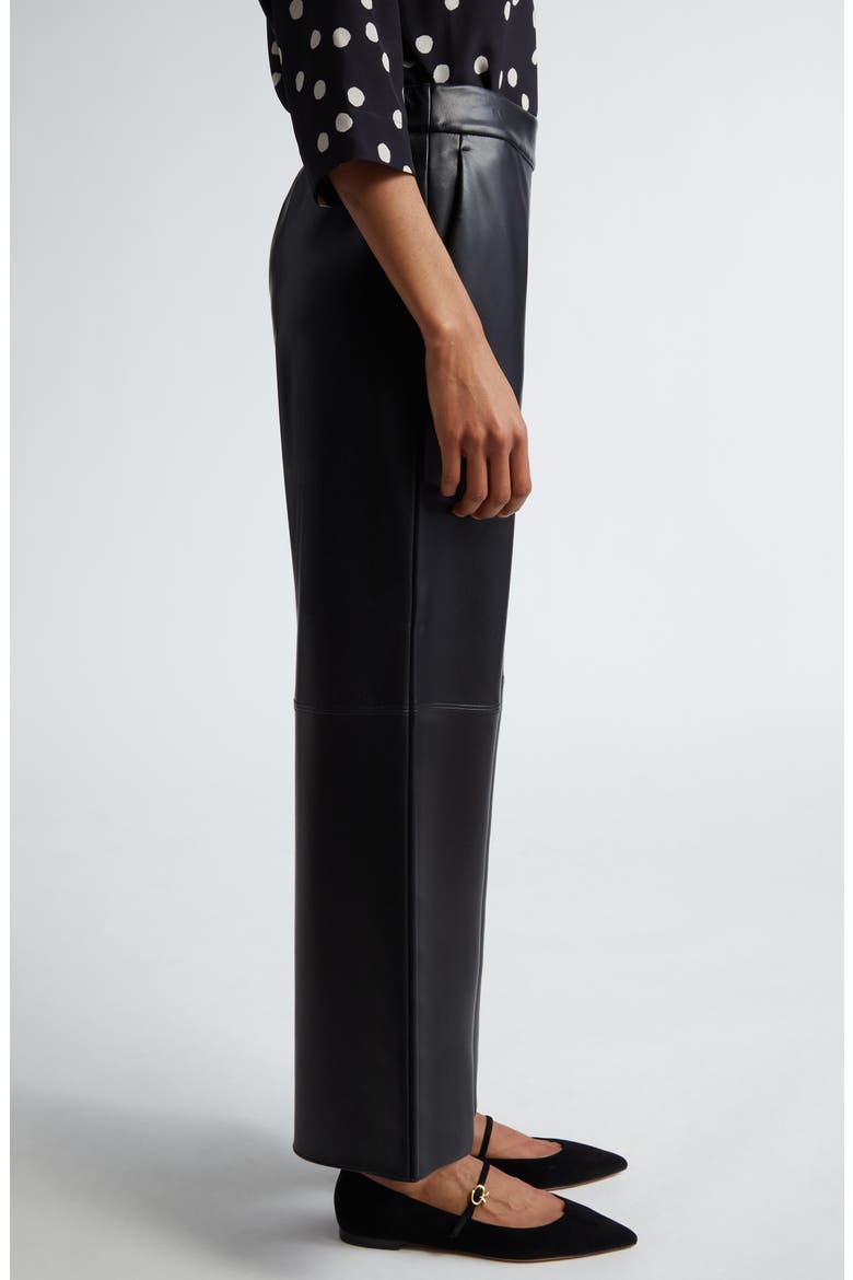 Lucina Faux Leather Wide Leg Crop Pants, Alternate, color, BLACK