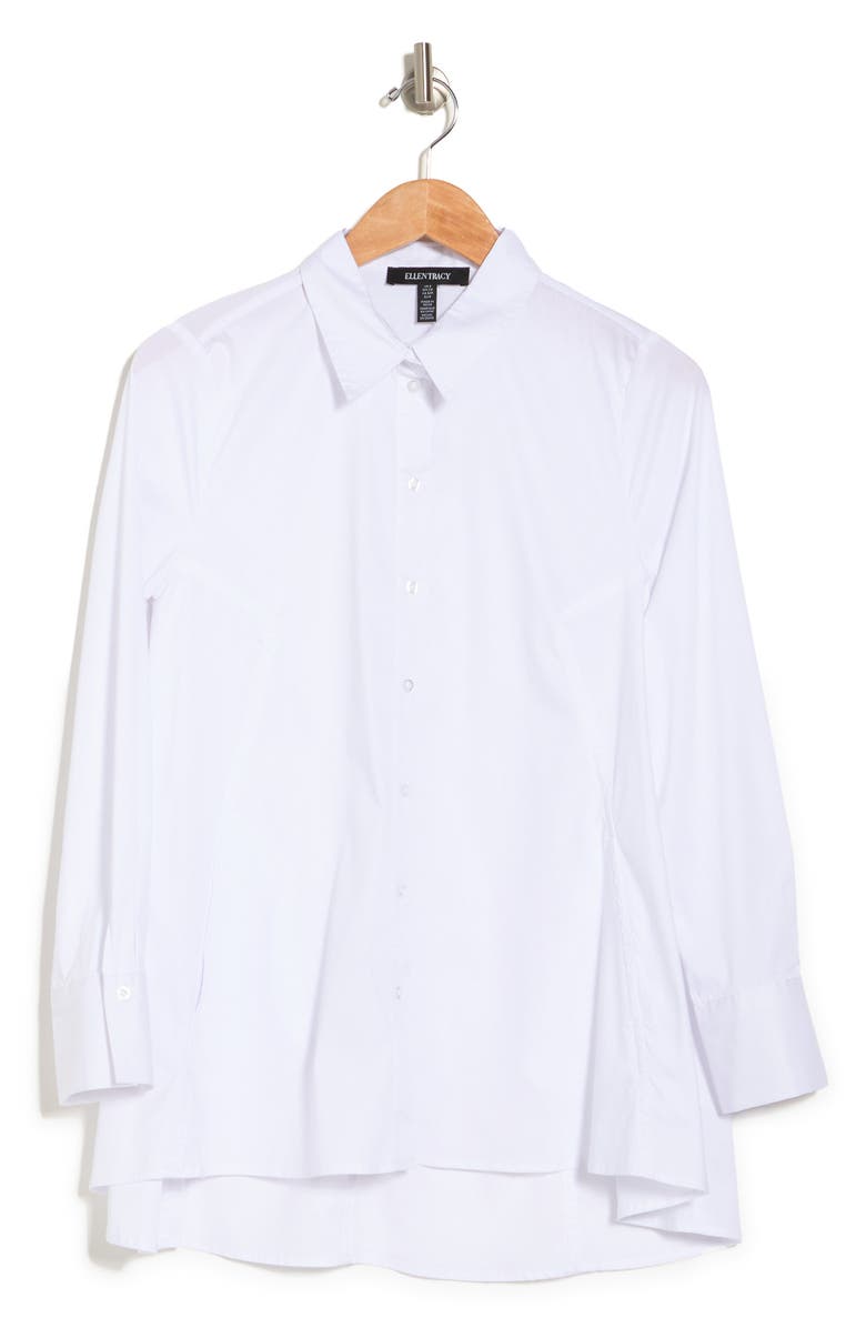 Ellen Tracy High Low Button Up Top, Alternate, color, 